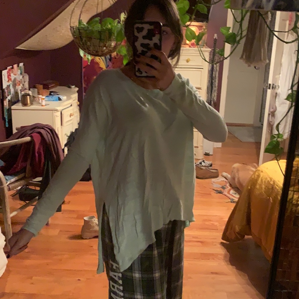 Anthropologie mint green long sleeve